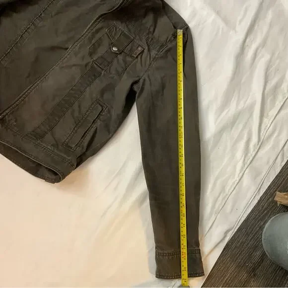 VTG Guess Jeans Brown Band/Military Flesh & Blood Jacket L Flawed Bikercore Punk - Picture 8 of 15